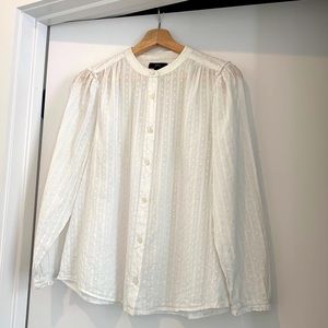 JCrew Swiss Dot 3/4 Sleeve Blouse